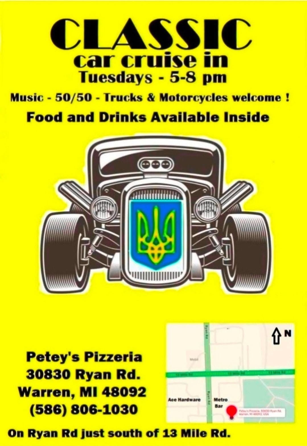 Petey’s Pizzeria Classic Car Cruise-In event information