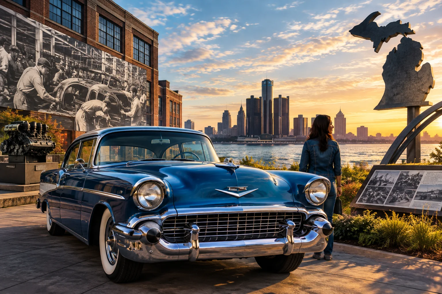 AI-generated editorial illustration for Governor Declares October 1, 2026 as Michigan Auto Heritage Day