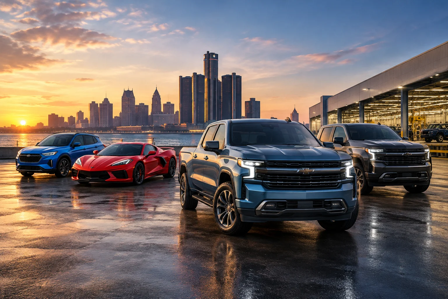AI-generated editorial illustration for GM's top sellers hold steady as next‑gen Silverado and Sierra head to dealerships in Q4