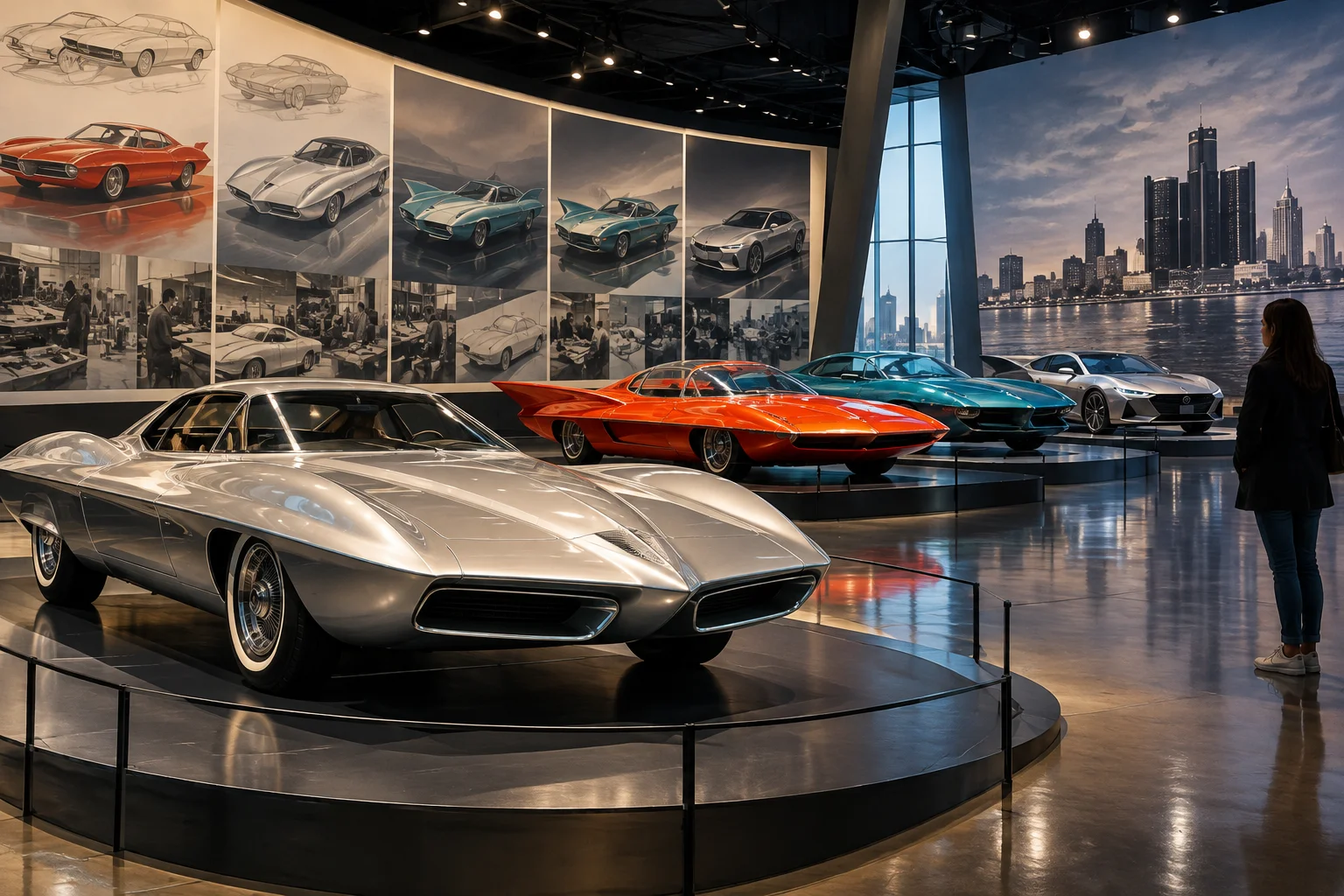 AI-generated editorial illustration for Gilmore Car Museum Opens 'Defined by Design: Part 2' Spotlighting GM Motorama and Six Decades of Change