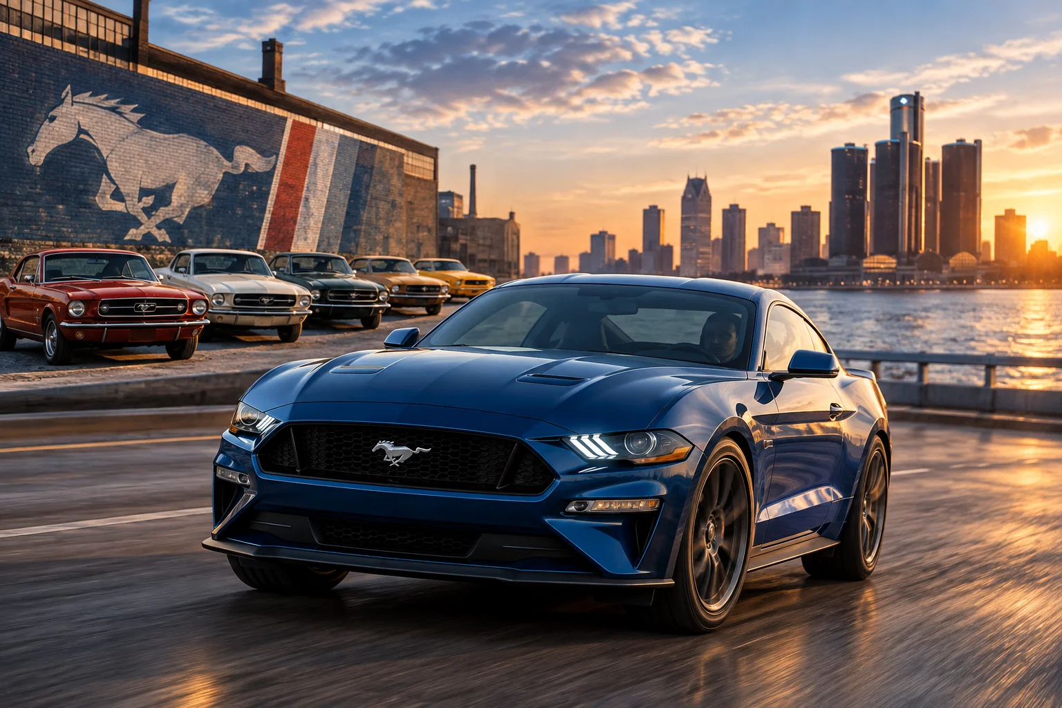 AI-generated editorial illustration for Mustang Surge: Ford Says Pony Car Claims Nearly 59% of U.S. Sports-Car Segment