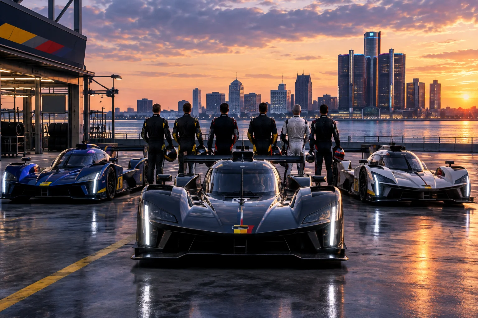 AI-generated editorial illustration for Cadillac Racing finalizes 2027 driver roster across IMSA and WEC programs